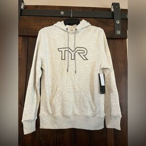 TYR Light Gray Pullover Hoodie with Contrast Logo